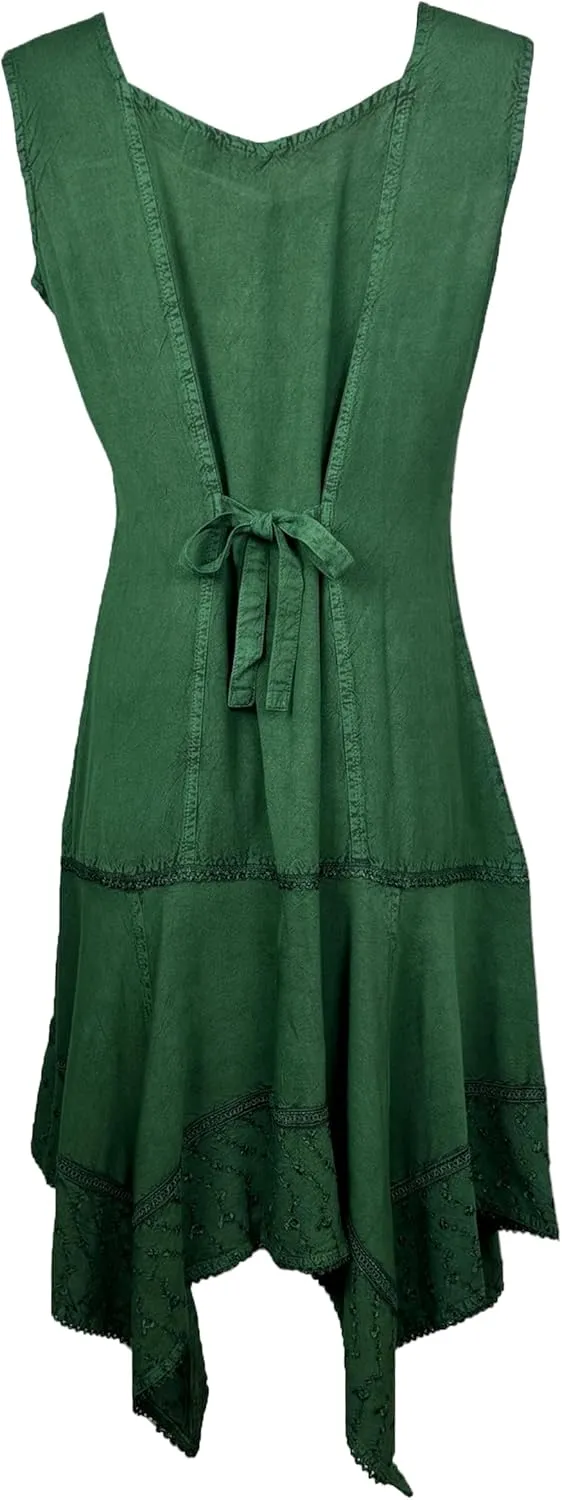 Agan Traders 2025 Spring Asymmetrical Hem Sleeveless Formal Dress - Boho Peasant Embroidered Long Maxi Dresses for Women