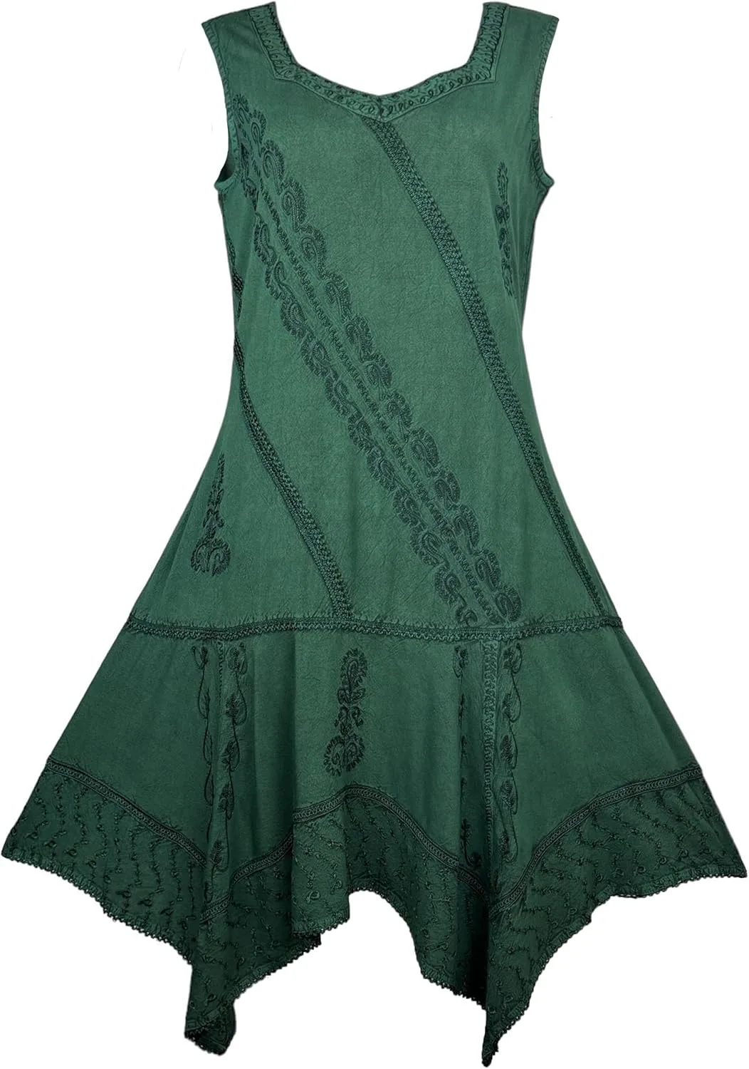 Agan Traders 2025 Spring Asymmetrical Hem Sleeveless Formal Dress - Boho Peasant Embroidered Long Maxi Dresses for Women