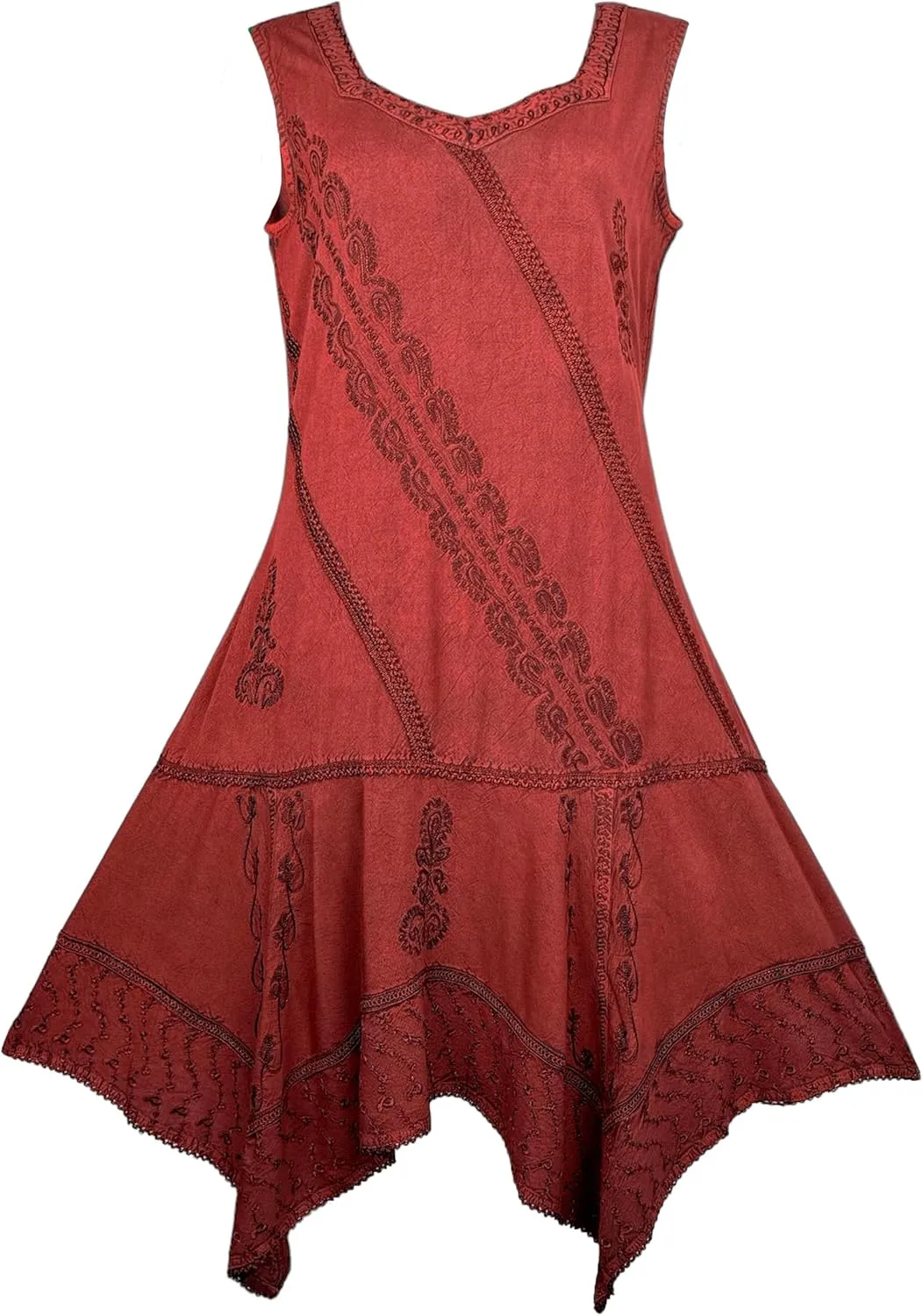 Agan Traders 2025 Spring Asymmetrical Hem Sleeveless Formal Dress - Boho Peasant Embroidered Long Maxi Dresses for Women