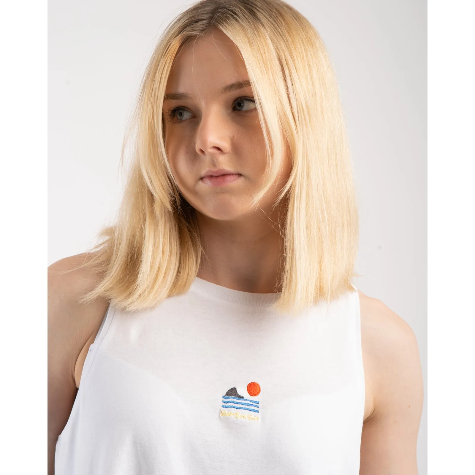 Bamboobay Sunset Shark Vest Top White