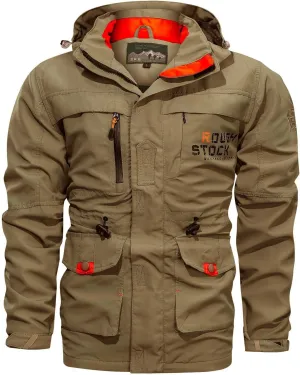Ctreela Outdoor Hard Shell Jacket for Men's Military Tactical Windproof Jackets Army Hiking Climbing Heavy Duty Outerwear