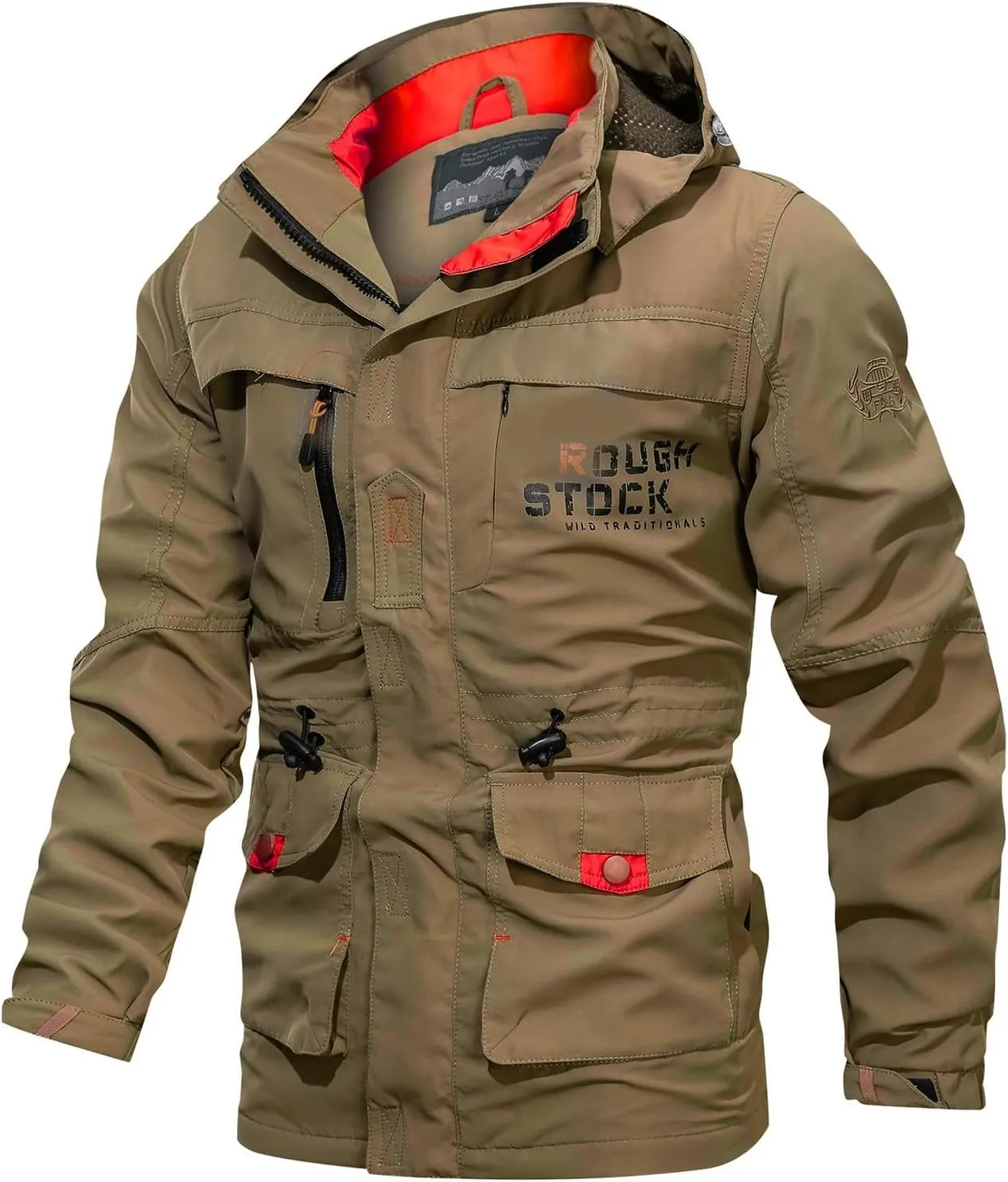 Ctreela Outdoor Hard Shell Jacket for Men's Military Tactical Windproof Jackets Army Hiking Climbing Heavy Duty Outerwear