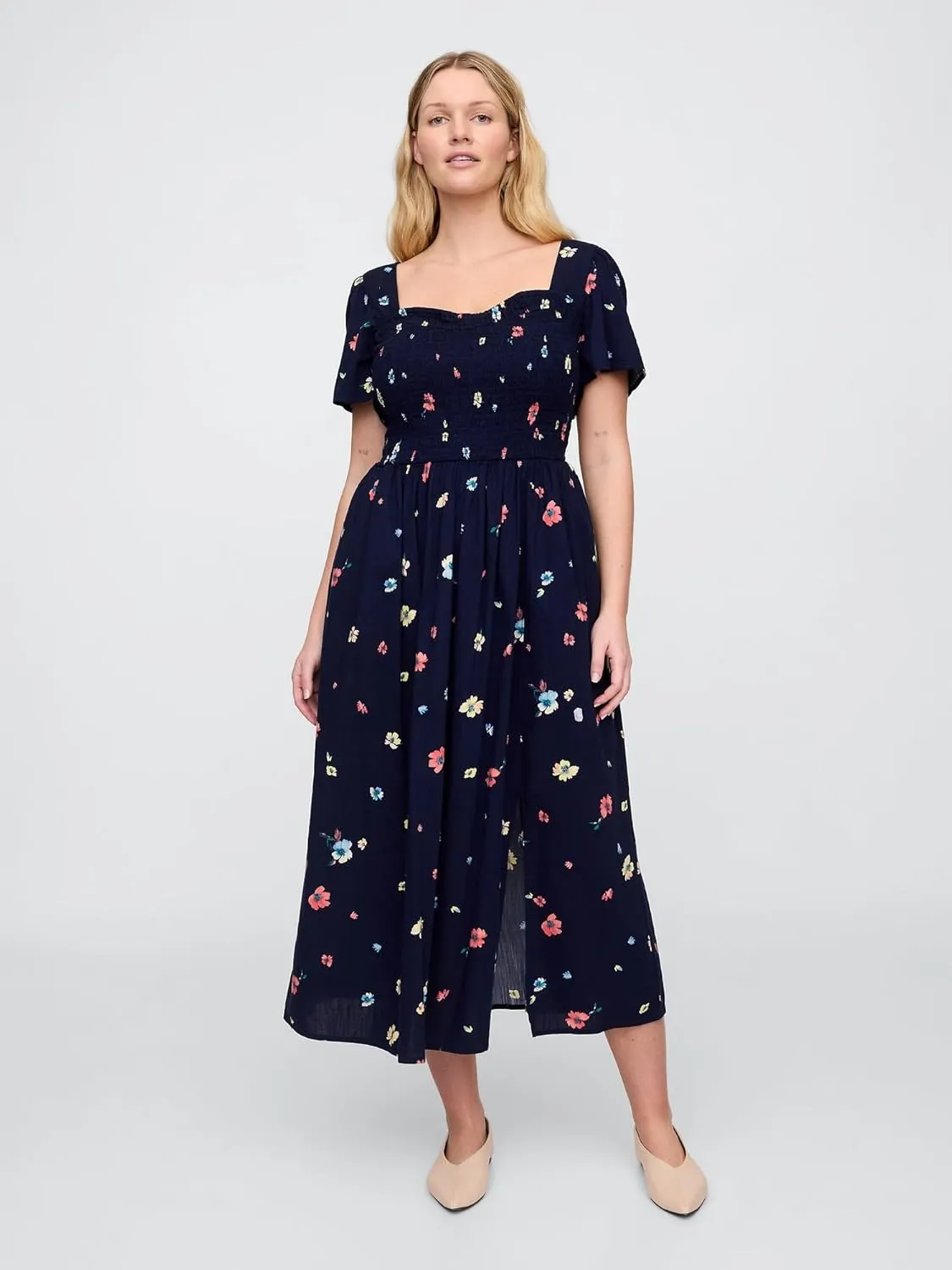 GAP Women's Smocked Midi Dress
