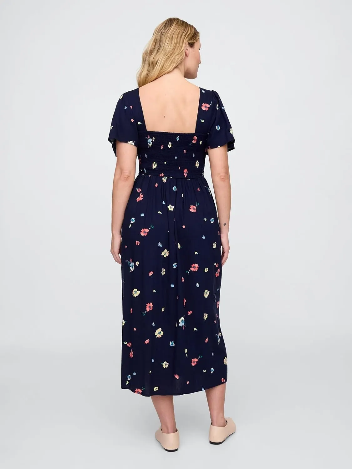 GAP Women's Smocked Midi Dress