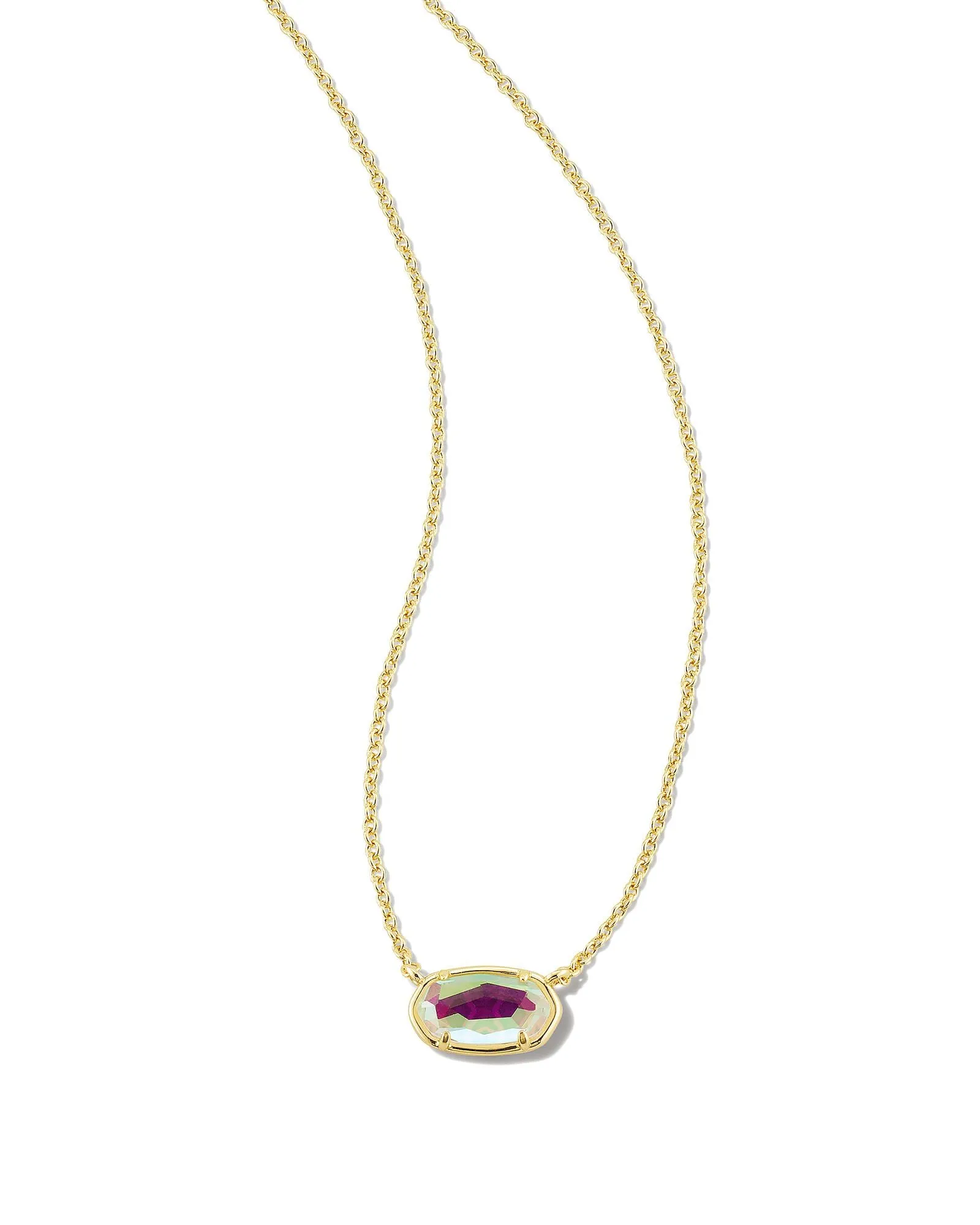Grayson Short Pendant Necklace in Gold Dichroic Glass