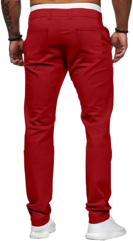 HUNGSON Men Skinny Slim Fit Casual Jeans Dyeing Stretch Straight Fashion Denim Pants