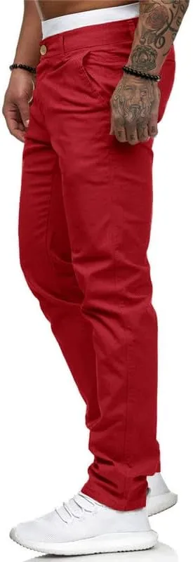 HUNGSON Men Skinny Slim Fit Casual Jeans Dyeing Stretch Straight Fashion Denim Pants