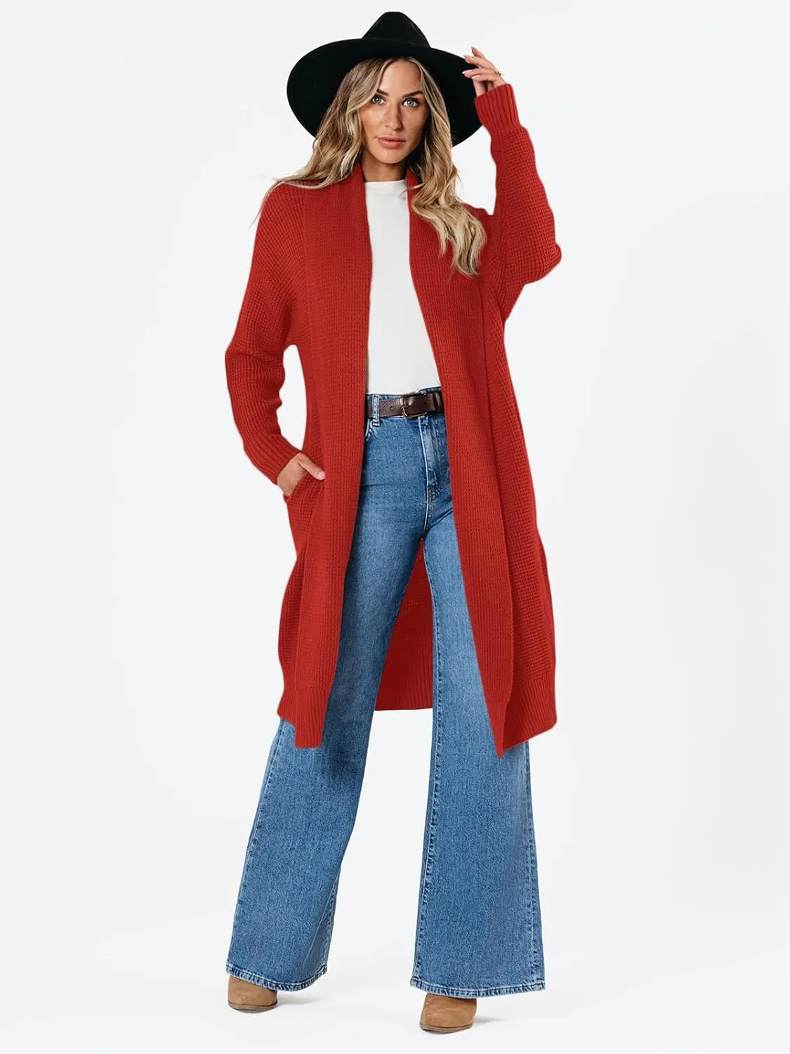 LILLUSORY Long Cardigan Sweaters for Women Fall Trendy Oversized Open Front Winter Coat