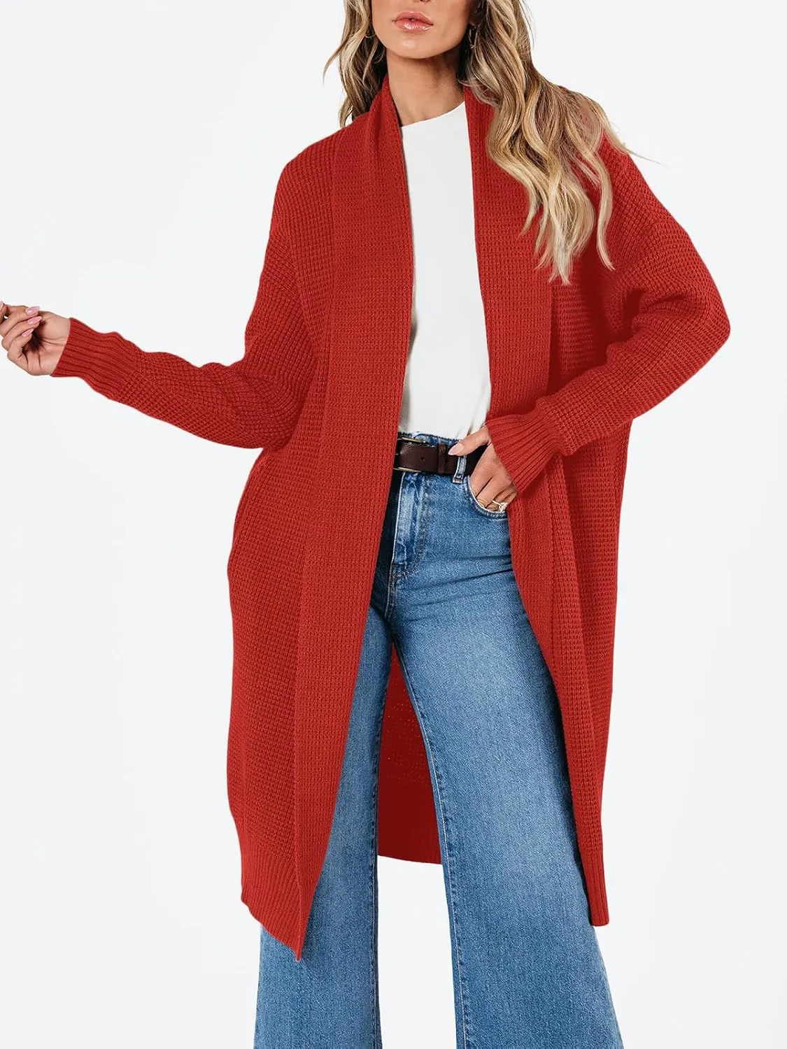 LILLUSORY Long Cardigan Sweaters for Women Fall Trendy Oversized Open Front Winter Coat