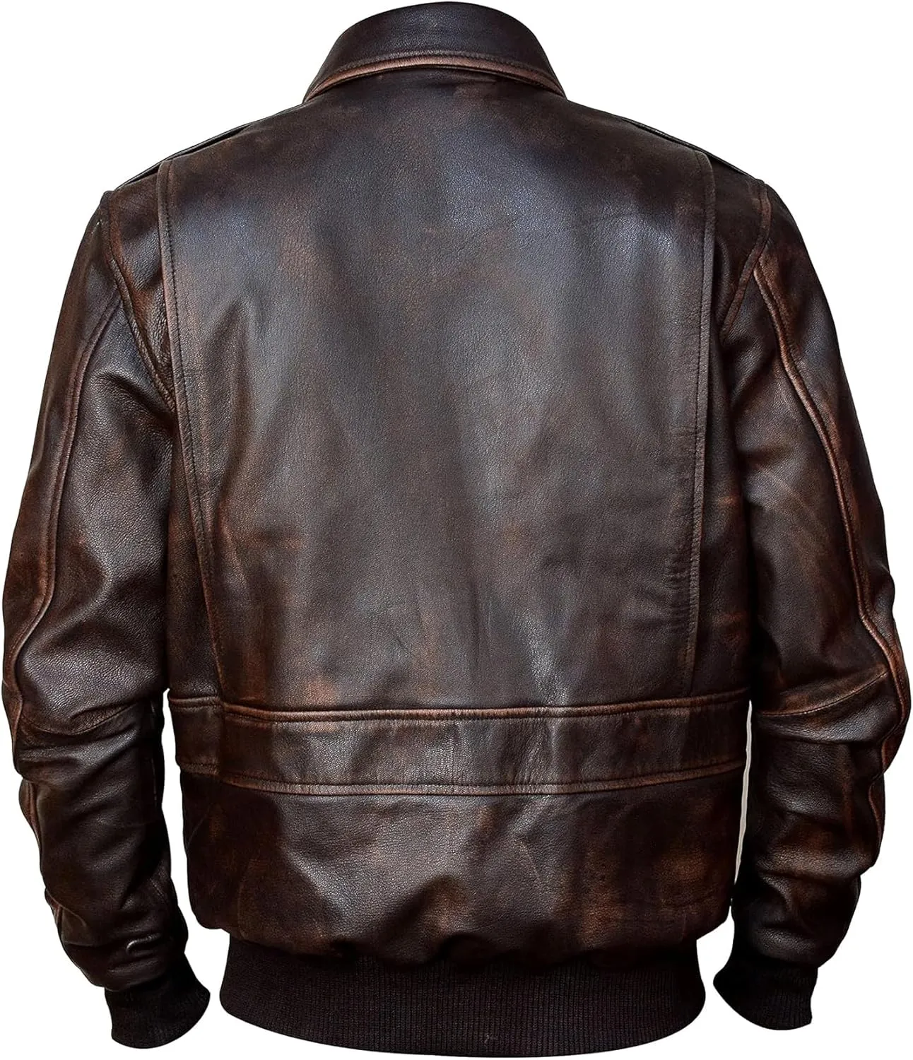 Mens Aviator A-2 Leather Jacket US Air Force Cockpit Flight Pilot Real Lambskin Distressed WW2 Bomber Jackets