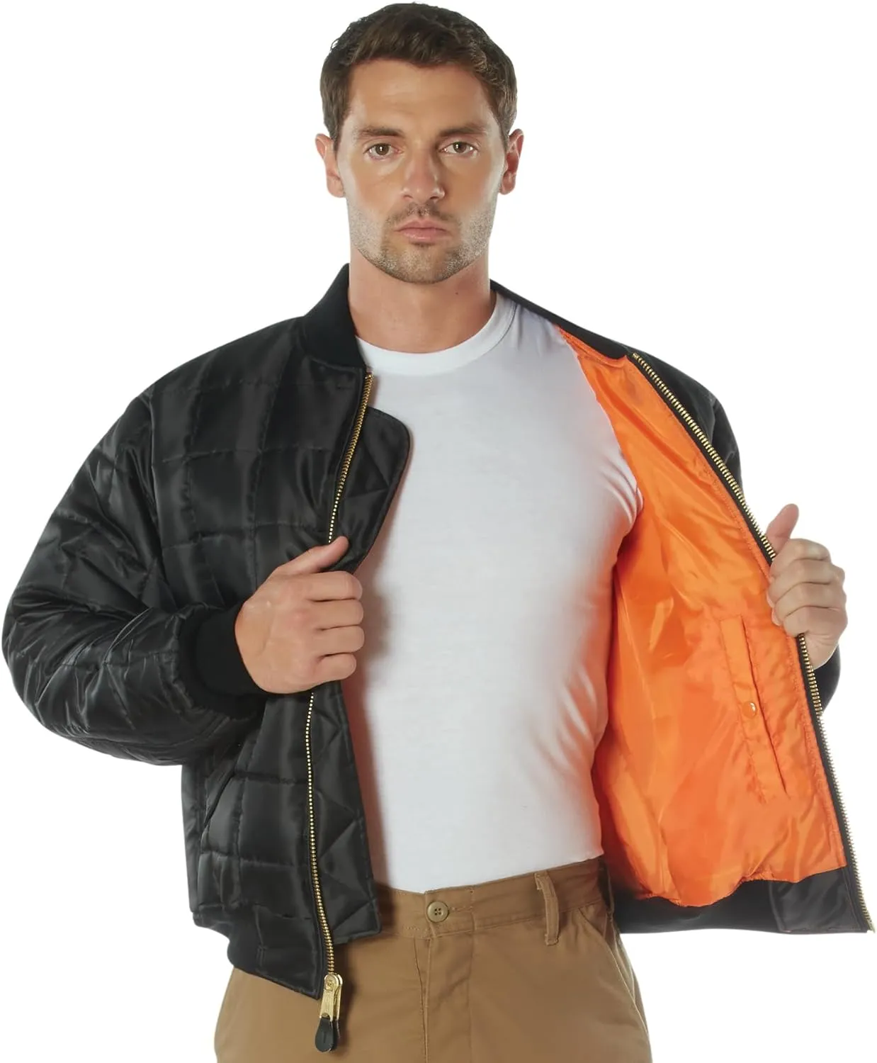 Rothco Quilted MA-1 Flight Bomber Jacket  Puffer Style Cold Weather Field Coat