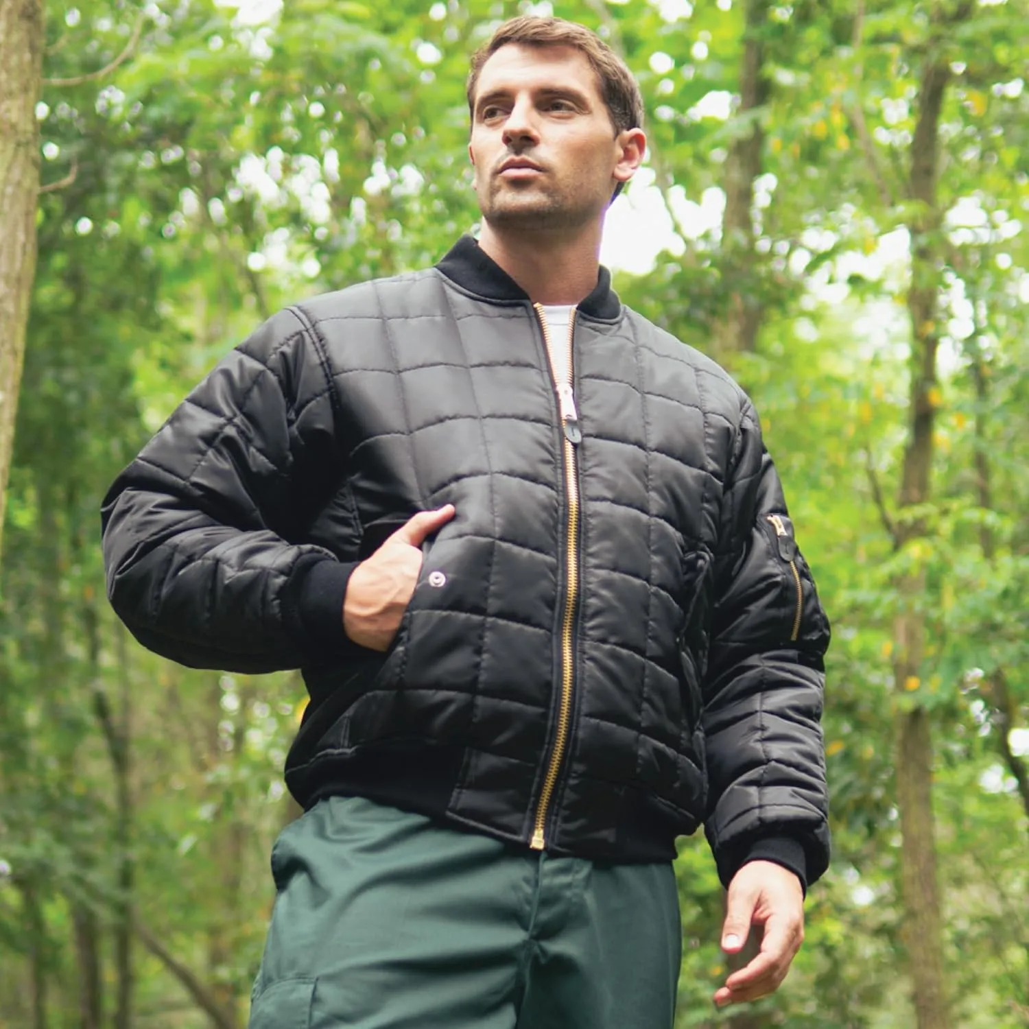 Rothco Quilted MA-1 Flight Bomber Jacket  Puffer Style Cold Weather Field Coat