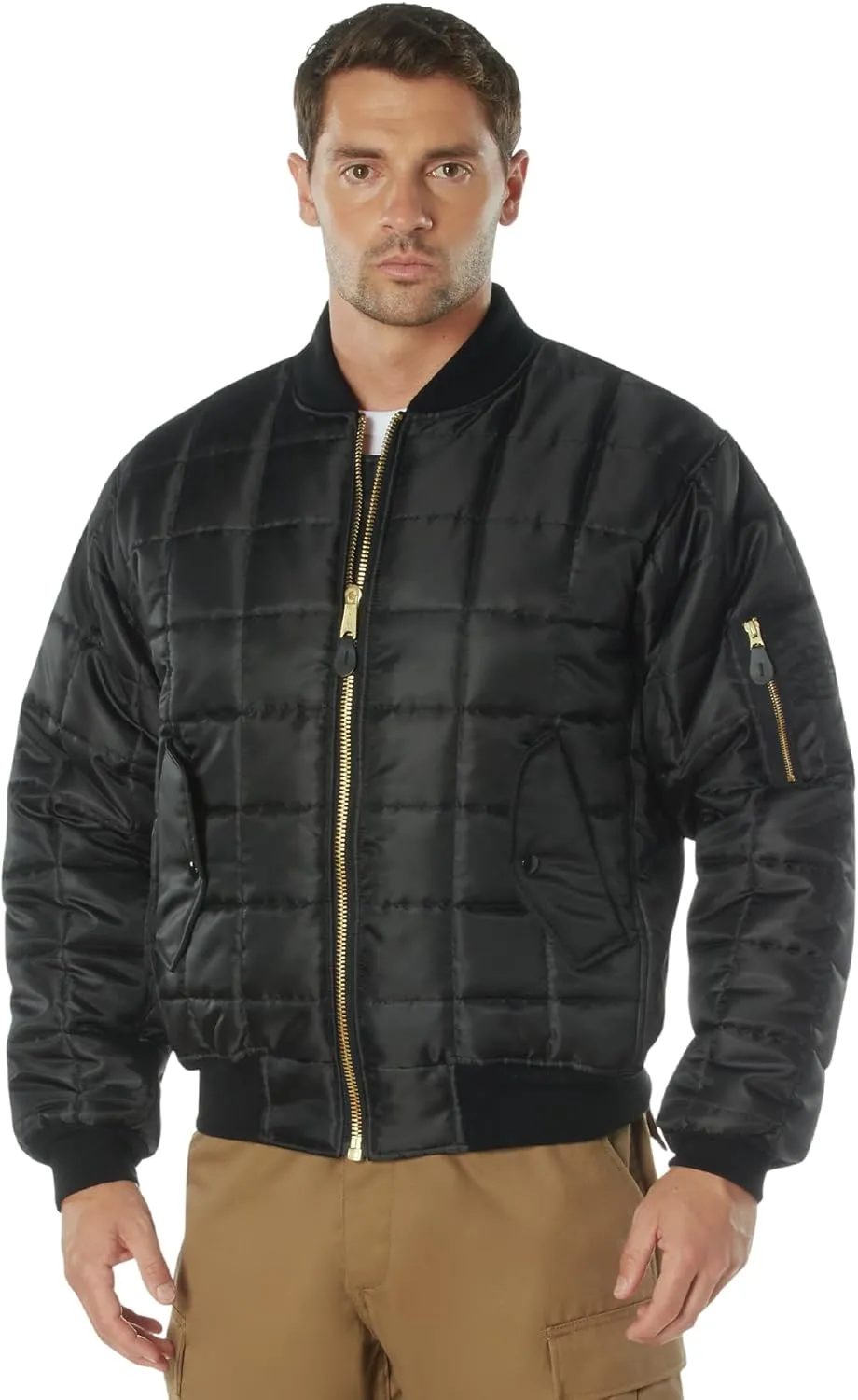 Rothco Quilted MA-1 Flight Bomber Jacket  Puffer Style Cold Weather Field Coat