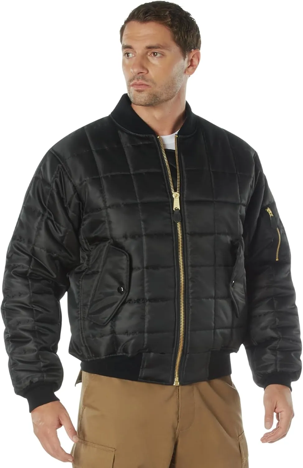 Rothco Quilted MA-1 Flight Bomber Jacket  Puffer Style Cold Weather Field Coat