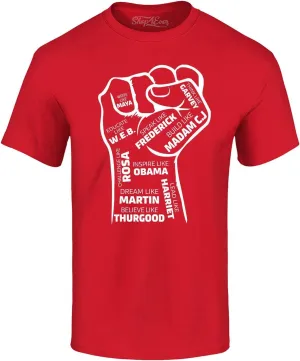 Shop4Ever Inspiring Black Leaders Fist T-Shirt - Women's Red Medium