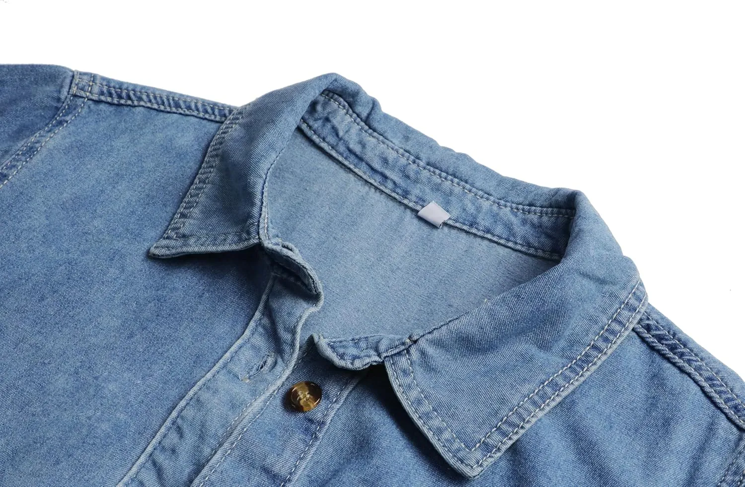 utcoco Womens Denim Dress Lapel Short Sleeve Frayed Hem Jean Dresses Oversized Button Down A Line Shirt Dress