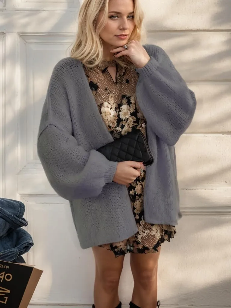 Women Chunky Sweater Y2k Oversized Knit Cardigans Long Sleeve Open Front Knit Sweaters Outwear 2025 Fall Winter Clothes