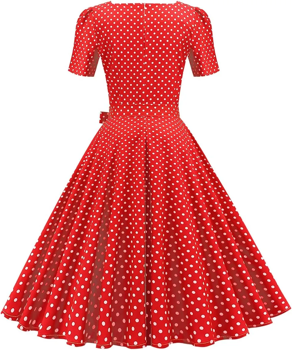 Women Vintage Off Shoulder Rose Embroidered Floral Evening Dress V Neck Short 3/4 Sleeves Wedding Cocktail A Line Midi Gown