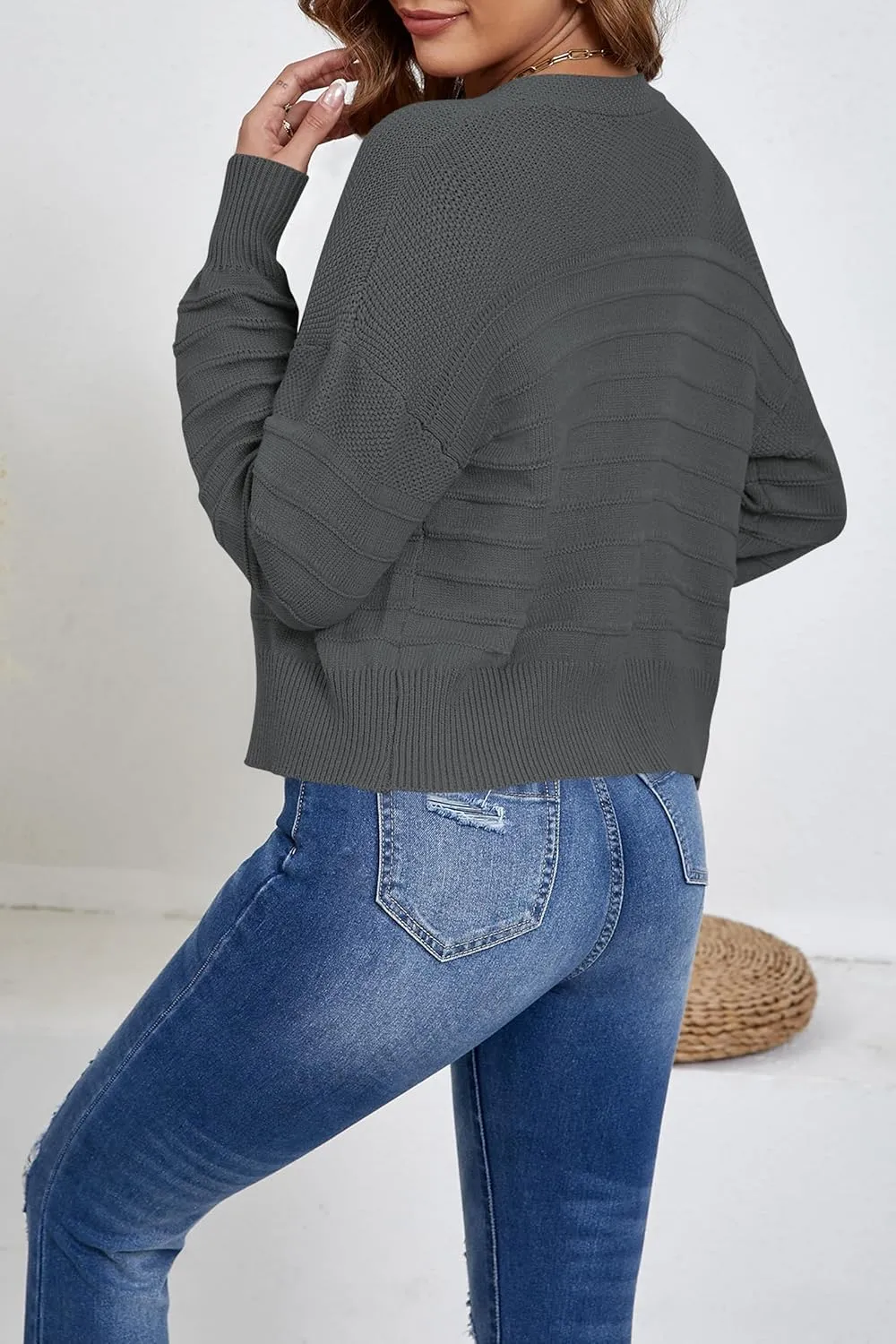 Women's Cropped Cardigan Lightweight Button Down V Neck Knit Dressy Casual Short Cardigan Sweaters