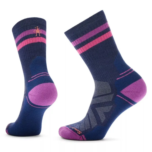 Womens Hike Light Cushion Tube Stripe Crew Socks