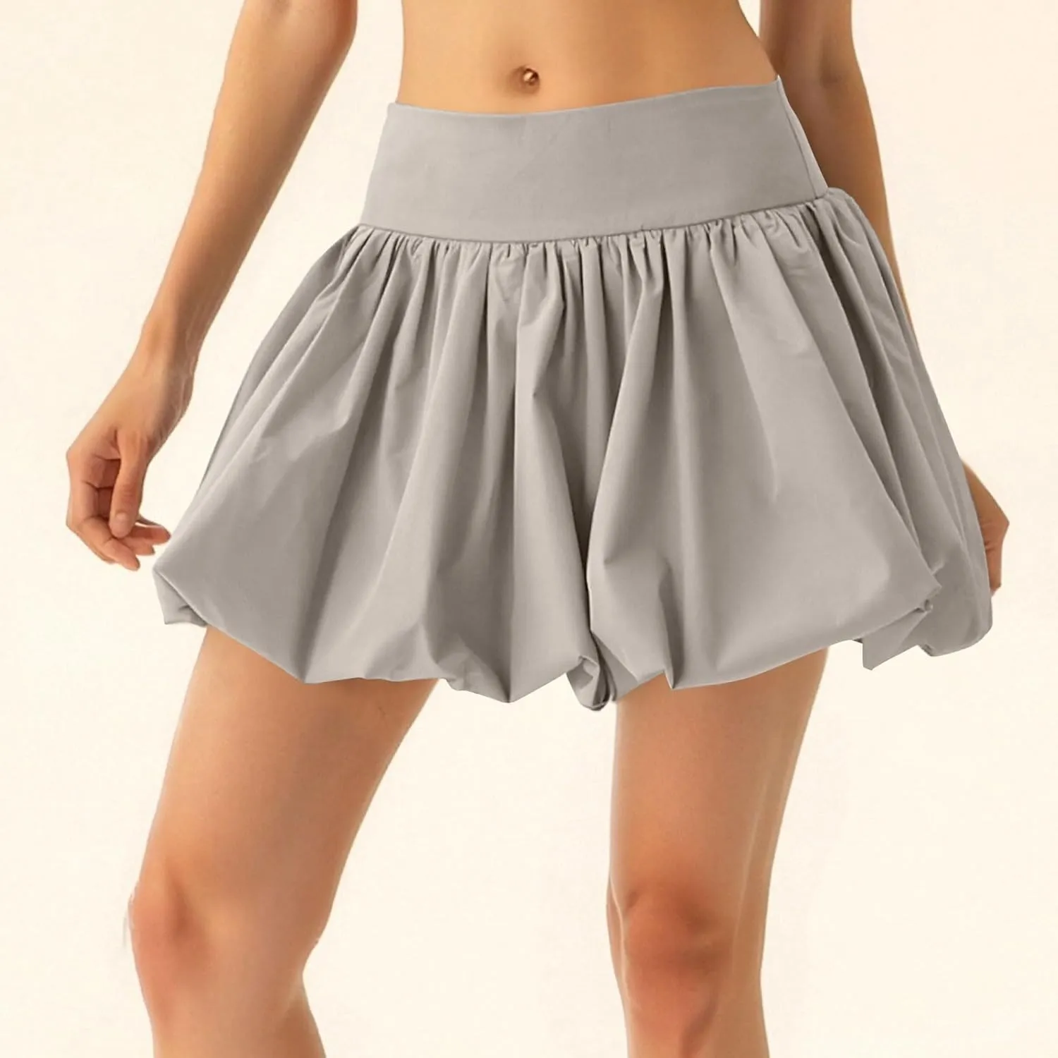 Women's Skirts Summer Boho Mini Skirt High Waist Drawstring Tiered Skirts Trendy, S-XL