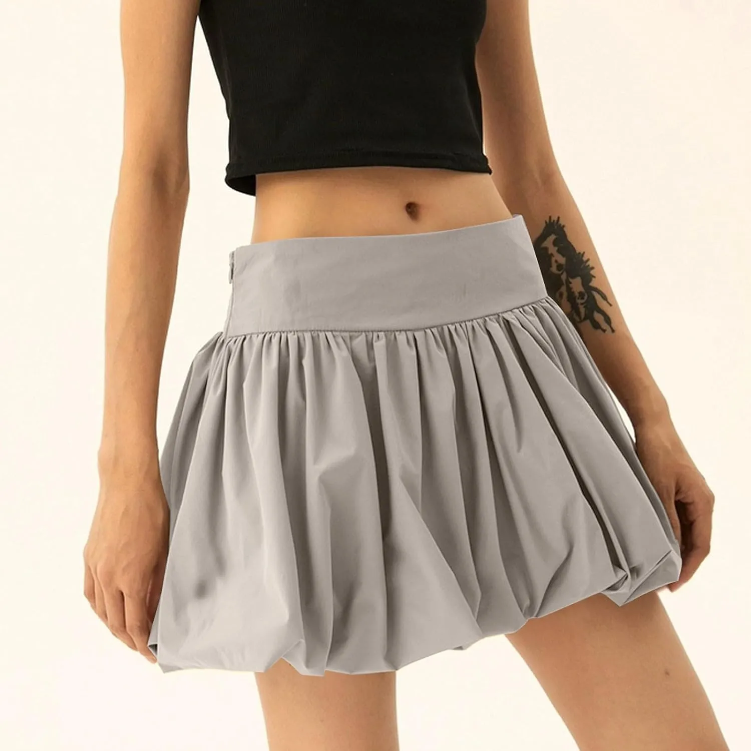 Women's Skirts Summer Boho Mini Skirt High Waist Drawstring Tiered Skirts Trendy, S-XL