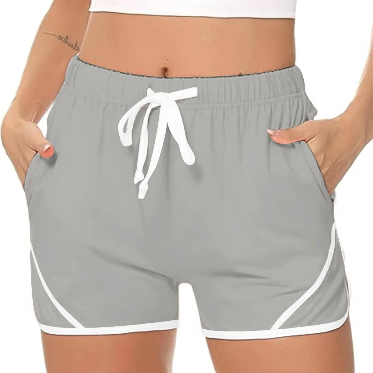 Women's Sweat Shorts Athletic Running Short with Pockets 3.5" Quick Dry High Waisted Workout Active Gym Shorts